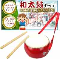 飾り太鼓　和太鼓 バチ付き ミニチュア和太鼓 Amazon.co.jp: ミニ和太鼓 ストラップ バチ付き 牛革仕様 叩く
